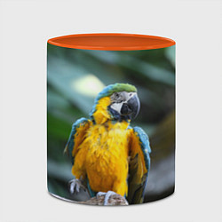 Кружка 3D Красавец попугай, цвет: 3D-белый + оранжевый — фото 2