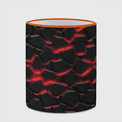 Кружка 3D Красный неон и плиты, цвет: 3D-оранжевый кант — фото 2