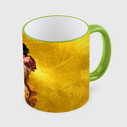 Кружка 3D Густав Климт Поцелуй, цвет: 3D-светло-зеленый кант