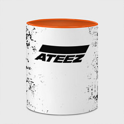 Кружка 3D Ateez black and white, цвет: 3D-белый + оранжевый — фото 2