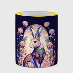 Кружка 3D Мистический заяц, цвет: 3D-желтый кант — фото 2