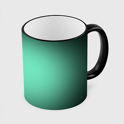 Кружка 3D Аквамариновый градиент, цвет: 3D-черный кант