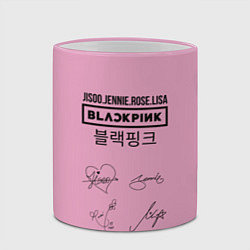Кружка 3D Blackpink лого и подписи, цвет: 3D-розовый кант — фото 2