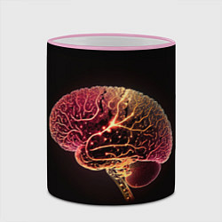 Кружка 3D Нейронный неоновый мозг, цвет: 3D-розовый кант — фото 2