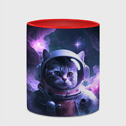 Кружка 3D Котик космонавт, цвет: 3D-белый + красный — фото 2