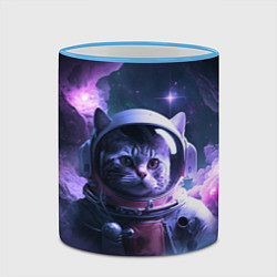 Кружка 3D Котик космонавт, цвет: 3D-небесно-голубой кант — фото 2