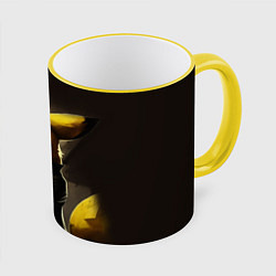Кружка 3D Пикачу в строгом костюме, цвет: 3D-желтый кант