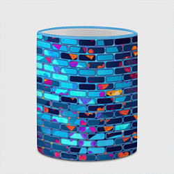 Кружка 3D Кирпичные сердца, цвет: 3D-небесно-голубой кант — фото 2