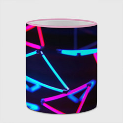 Кружка 3D Неоновые фигуры ночь, цвет: 3D-розовый кант — фото 2