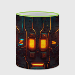 Кружка 3D Паттерн в стиле киберпанк, цвет: 3D-светло-зеленый кант — фото 2