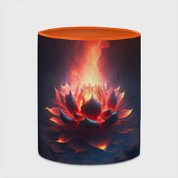 Кружка 3D Огненный лотус, цвет: 3D-белый + оранжевый — фото 2