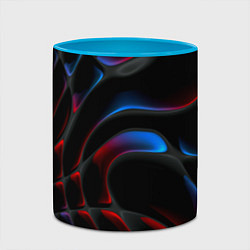 Кружка 3D Neon colors drops of liquid, цвет: 3D-белый + небесно-голубой — фото 2