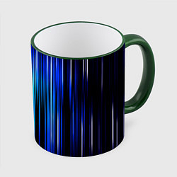 Кружка 3D Neon line stripes, цвет: 3D-зеленый кант