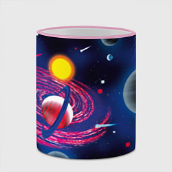 Кружка 3D Вселенная, космос, цвет: 3D-розовый кант — фото 2