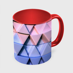 Кружка 3D Triangle gradient, цвет: 3D-белый + красный