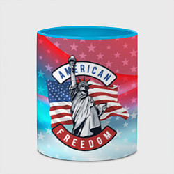 Кружка 3D American freedom, цвет: 3D-белый + небесно-голубой — фото 2