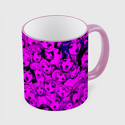 Кружка 3D Ahegao: Фиолетовый, цвет: 3D-розовый кант