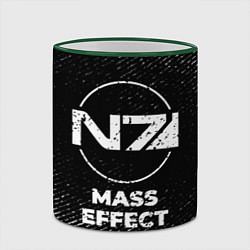 Кружка 3D Mass Effect с потертостями на темном фоне, цвет: 3D-зеленый кант — фото 2