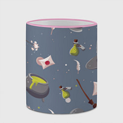 Кружка 3D Паттерн с магическими принадлежностями, цвет: 3D-розовый кант — фото 2