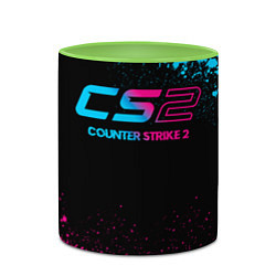 Кружка 3D Counter Strike 2 - neon gradient, цвет: 3D-белый + светло-зеленый — фото 2