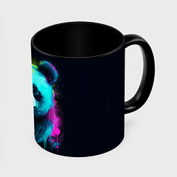 Кружка 3D Панда в неоновых красках, цвет: 3D-белый + черный