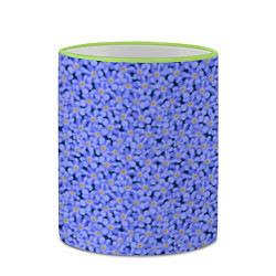 Кружка 3D Незабудки цветочный паттерн на темном фоне, цвет: 3D-светло-зеленый кант — фото 2