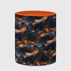 Кружка 3D Огненные волны - pattern, цвет: 3D-белый + оранжевый — фото 2