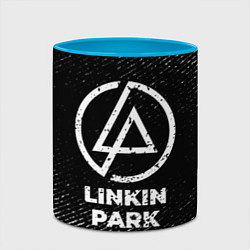 Кружка 3D Linkin Park с потертостями на темном фоне, цвет: 3D-белый + небесно-голубой — фото 2