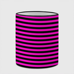 Кружка 3D Черно-розовые Эмо полосы, цвет: 3D-черный кант — фото 2
