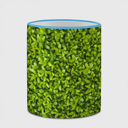 Кружка 3D Зеленая травка, цвет: 3D-небесно-голубой кант — фото 2