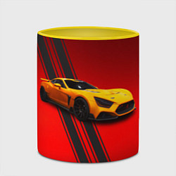 Кружка 3D Российский гиперкар Flanker F, цвет: 3D-белый + желтый — фото 2