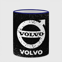 Кружка 3D Volvo с потертостями на темном фоне, цвет: 3D-синий кант — фото 2