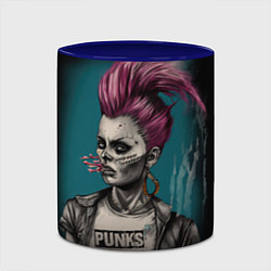 Кружка 3D Punks no dead girl, цвет: 3D-белый + синий — фото 2