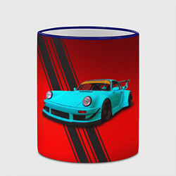 Кружка 3D Немецкий спортивный автомобиль Porsche 911, цвет: 3D-синий кант — фото 2