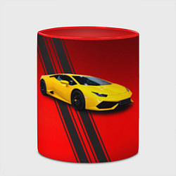 Кружка 3D Итальянский гиперкар Lamborghini Aventador, цвет: 3D-белый + красный — фото 2