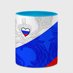 Кружка 3D Сердечко - Россия, цвет: 3D-белый + небесно-голубой — фото 2