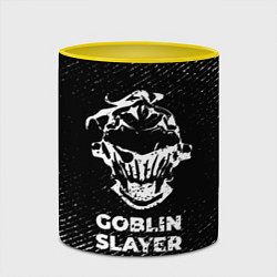 Кружка 3D Goblin Slayer с потертостями на темном фоне, цвет: 3D-белый + желтый — фото 2