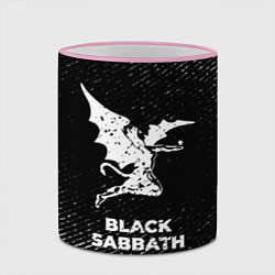 Кружка 3D Black Sabbath с потертостями на темном фоне, цвет: 3D-розовый кант — фото 2