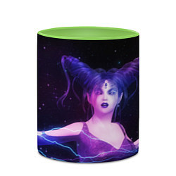 Кружка 3D Ведьма с голубыми и розовыми молниями, цвет: 3D-белый + светло-зеленый — фото 2