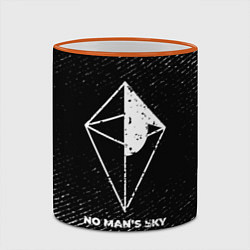 Кружка 3D No Mans Sky с потертостями на темном фоне, цвет: 3D-оранжевый кант — фото 2