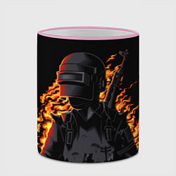 Кружка 3D PUBG огонь, цвет: 3D-розовый кант — фото 2