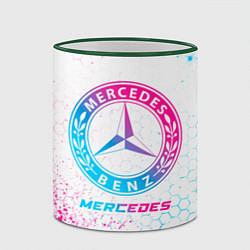 Кружка 3D Mercedes neon gradient style, цвет: 3D-зеленый кант — фото 2