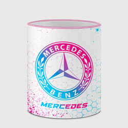 Кружка 3D Mercedes neon gradient style, цвет: 3D-розовый кант — фото 2