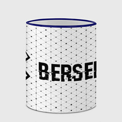 Кружка 3D Berserk glitch на светлом фоне: надпись и символ, цвет: 3D-синий кант — фото 2