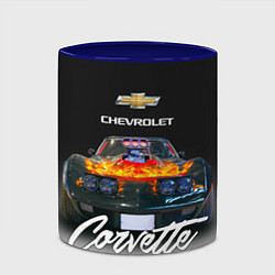 Кружка 3D Американская маслкар 70-х годов Chevrolet Corvette, цвет: 3D-белый + синий — фото 2