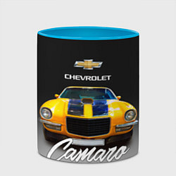 Кружка 3D Американский спорткар Camaro 1970 года, цвет: 3D-белый + небесно-голубой — фото 2