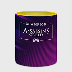 Кружка 3D Assassins Creed gaming champion: рамка с лого и дж, цвет: 3D-белый + желтый — фото 2