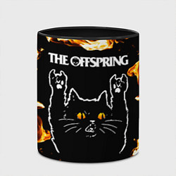 Кружка 3D The Offspring рок кот и огонь, цвет: 3D-белый + черный — фото 2