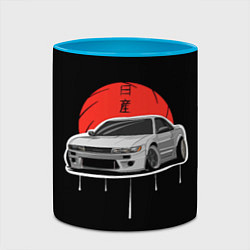Кружка 3D Nissan Silvia S14 - Japan style, цвет: 3D-белый + небесно-голубой — фото 2