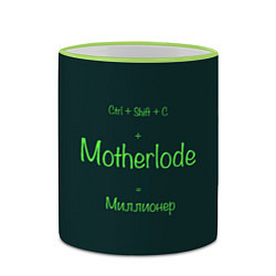Кружка 3D Чит-код motherlode, цвет: 3D-светло-зеленый кант — фото 2